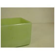 Jeannette Jadite Small Square Lidded Uranium Refrigerator Dish. For Sale at Ruby Lane