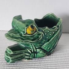 Mccoy Frog Planter Pot Ceramic Small Vintage MCM Boho Green ...