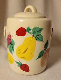 Vintage McCoy Fruit Cookie Jar Ceramic Bright Colors Painted ...