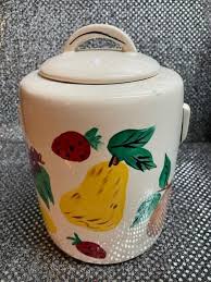 MCCOY Hand Painted Fruit Cookie Jar Canister Vintage 1950's ...
