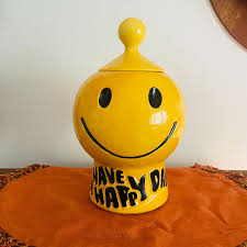 Vintage 1970s Mccoy Smiley Face Cookie Jar “have a Happy Day ...