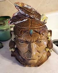 Vintage McCoy Pottery Pontiac Indian Head Cookie Jar, 11.5 ...