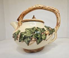 Vintage McCoy Pottery Mid Century Tea Pot Ivy And Vines | eBay