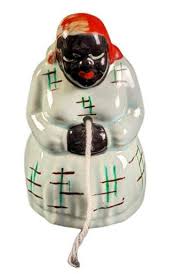 Vintage Hand Painted Mammy String Holder Black Americana