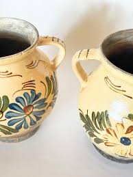 Vintage Large Hand Painted Folk Art Jugs, Eastern European ...