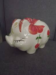 VINTAGE CERAMIC PIGGY BANK PIG NO STOPPER.............WITH COINS | eBay