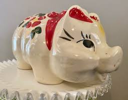 Large Vintage Ceramic Painted Pig Bank / USA / Mccoy? - Etsy UK