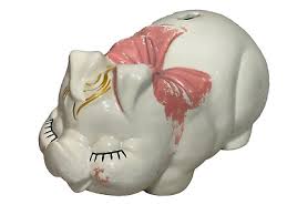 Vintage Art Pottery Ceramic Pig Piggy Bank Large Size | eBay