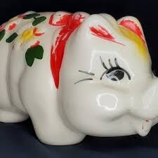 Vintage Large Mccoy 14" Ceramic Piggy Bank - Etsy