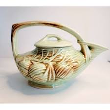 Mccoy Pottery Lidded Teapot Creamer and Sugar Glazed Pine ...