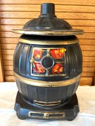 Vintage 1960's McCOY POT BELLY BLACK STOVE Cookie Jar With ...
