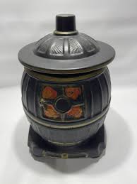 Vintage McCoy Pottery Pot Belly Stove Cookie Jar Black ...