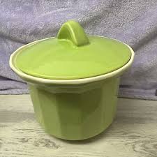 Vintage McCoy Lime Green Pot Saucer Canister Container Unique Find | eBay