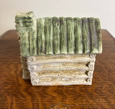 Rare Houghton Pottery Log Cabin Bank MINT! | eBay