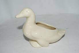 Vintage Ceramic White Small Duck Planter | eBay