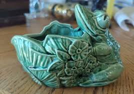 McCoy USA Smiling Frog Planter on Water Lily MCM Vintage 1950s Read Description | eBay
