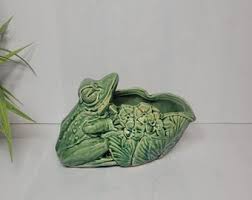 Vintage Mccoy Pottery Vase Grapevine Grapes & Leaves Aqua Fan - Etsy