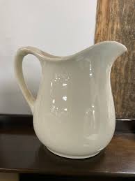 Vintage white ironstone pitcher — White Pine Artisan Market