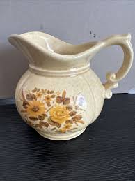 Vintage McCoy Pottery Pitcher #7528 White With Purple ...