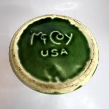 Vintage McCoy USA Green Glazed Grape and Leaf Paneled Footed Vase 7" | eBay