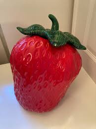 Strawberry Ceramic Cookie Jar - Vintage Mccoy Pottery ...
