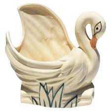 Mid Century Modern White Ceramic Swan Planter by McCoy For ...