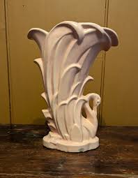 McCoy Pottery Pink Swan Flower Vase Planter 9 1/4" Tall ...