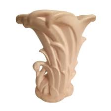 Vintage Pale Pink Ceramic McCoy Carved Swan Tall Vase ...