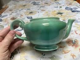 Vintage Homer Laughlin Wells Art Glazes Green Teapot Rare ...