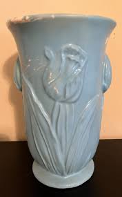 Vintage McCOY USA Art Pottery Matte TULIP Vase Teal - 8.25” | eBay