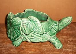 Vintage McCoy Green Turtle Planter Dish Bowl Signed! NICE Gently Used Condtion! | #1814751061