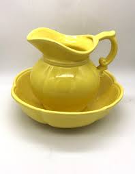 Mccoy Yellow Small Pitcher and Bowl Set 7528 Made in the USA ...
