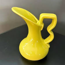 Mid-Century Gonder Pottery, Z-Handle Ewer Vase #E65 | Chairish