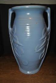 Large Matte Blue Mccoy Sand Dollar Vase | eBay