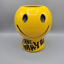 Vintage McCoy USA Pottery Smiley Face Cookie Jar/ Planter ...