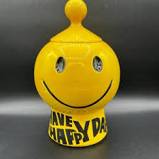 1970's Mccoy Pottery Smiley Face Cookie Jar "have a Happy ...