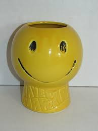 Vintage McCoy USA Cookie Jar Have a Happy Day Yellow Smiley ...