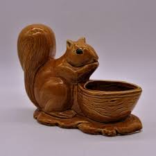 Vintage Ceramic Squirrel Planter, USA Pottery #239, Beautiful Squirrel With Nut Yellow/gold/brown Glaze, Free Priority Shipping - Etsy