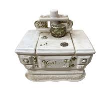 Antique Old Fashioned Stove Cookie Jar White Gold - Etsy