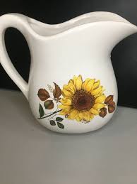 Sunflower McCoy Pottery Small Pitcher USA Vintage | eBay
