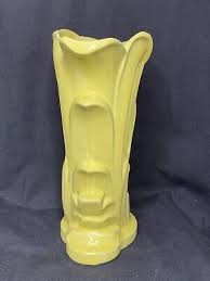 1950's McCOY POTTERY YELLOW DECO SWAN VASE | eBay