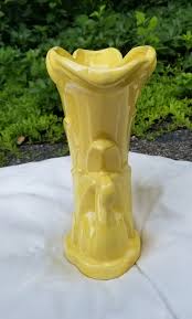 1940's Vintage Yellow McCoy Vase, Swan in Rushes | Chairish