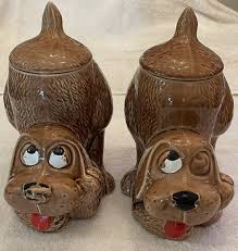 2 Vintage McCoy 0272 Thinking Puppy Hound Dog Cookie Jar ...
