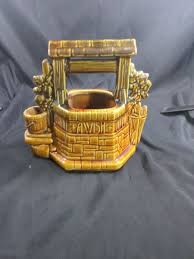 Vintage McCoy Art Pottery Wishing Well With Chain Bucket Flower Planter Pot 6" | eBay