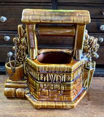 Vintage MCCOY Wishing Well Mill Brownn/green Planter With Metal Chain Bucket, 1950 Mccoy Collector Planters, Rustic Fall, Modern Farmhouse - Etsy