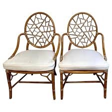 Crackled Finish Signed McGuire Cracked Ice Chairs with ...