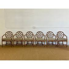 1990s McGuire Organic Modern Rattan Oval Lattice Back Dining ...