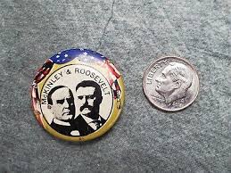 Vintage McKinley & Roosevelt Campaign Button - Kleenex ...