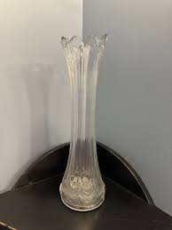 vintage clear glass tall vase- 11 Inches Tall | eBay