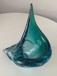 Vintage Archimede Seguso Marine Blue/ Green Sea Shell Glass ...